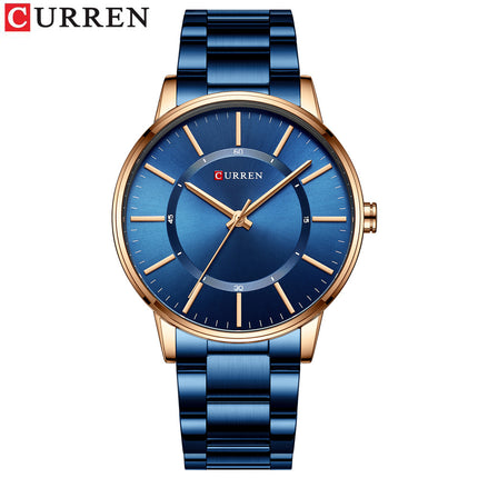 Men's Watches Fashion Waterproof Stainless Steel Analogue Quartz Watch Business Leisure Wrist Watch for Men