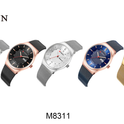 Men's Watches Fashion Waterproof Stainless Steel Calendar Quartz Watch Business Leisure Wrist Watch for Men