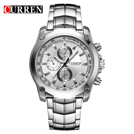 Men's Fashion Business Leisure Watches Stainless Steel Analogue Quartz Watch Waterproof Wrist Watch for Men