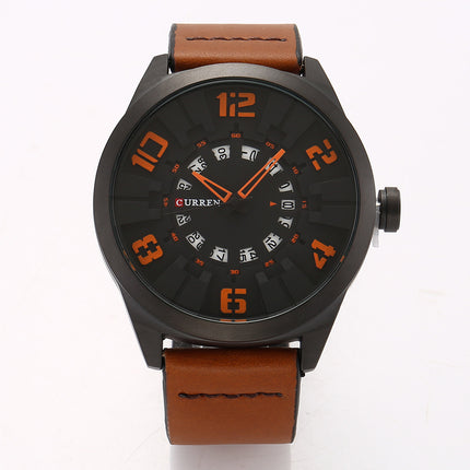 Men's Watches Quartz Movement Watch for Men Sports Waterproof Stylish Leisure Wristwatch Men's Leather Strap