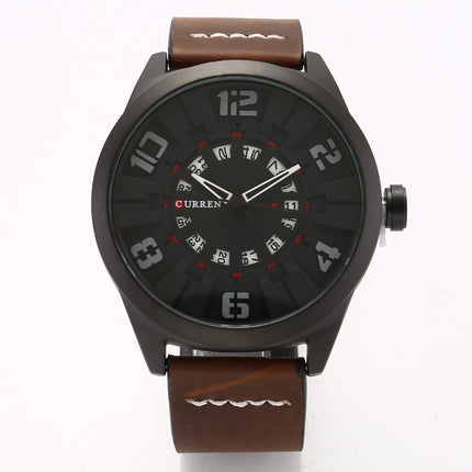 Men's Watches Quartz Movement Watch for Men Sports Waterproof Stylish Leisure Wristwatch Men's Leather Strap