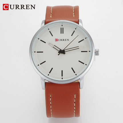 Men's Watches Business Men's Quartz Wristwatches Leather Band Casual Water Resist Analog Watch for Men