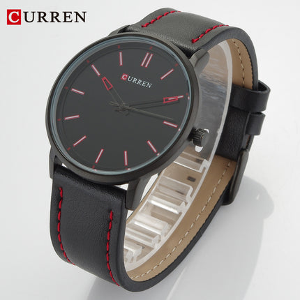 Men's Watches Business Men's Quartz Wristwatches Leather Band Casual Water Resist Analog Watch for Men