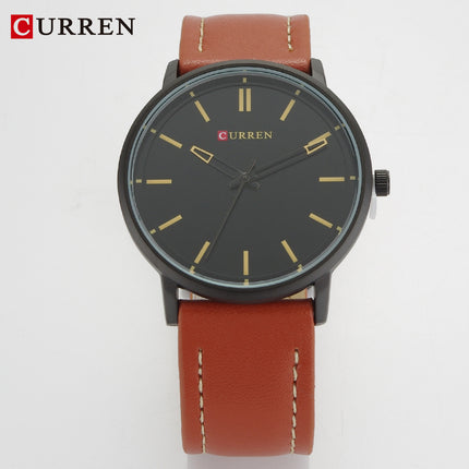 Men's Watches Business Men's Quartz Wristwatches Leather Band Casual Water Resist Analog Watch for Men