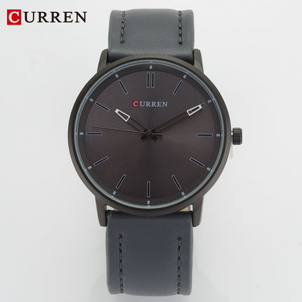 Men's Watches Business Men's Quartz Wristwatches Leather Band Casual Water Resist Analog Watch for Men