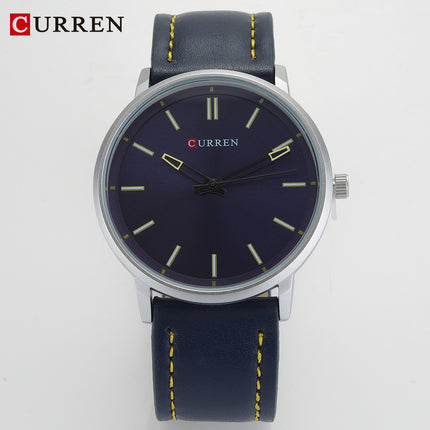 Men's Watches Business Men's Quartz Wristwatches Leather Band Casual Water Resist Analog Watch for Men