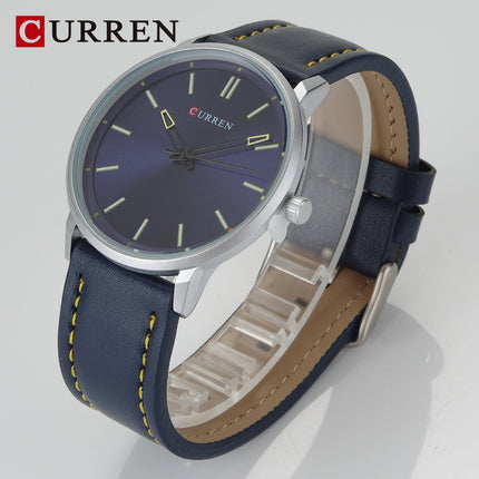 Men's Watches Business Men's Quartz Wristwatches Leather Band Casual Water Resist Analog Watch for Men