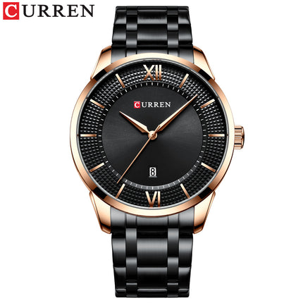 Men's Watches, Date Analogue Waterproof Business Stainless Steel Bracelet Watches, Fashion Business Watch for Men