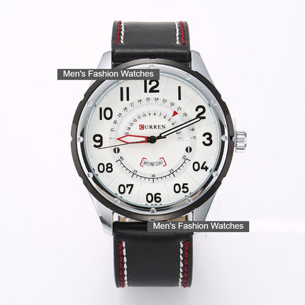 Men's Watches Quartz Wristwatches Leather Band Casual Water Resist Analog Watches Calendar Date Wrist Watch of Men