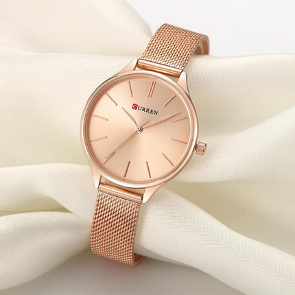 Waterproof Watch Of Women Waterproof Quartz Calendar Mesh Belt Ladies Wristwatch Women's Fashion Watches