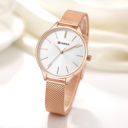 Waterproof Watch Of Women Waterproof Quartz Calendar Mesh Belt Ladies Wristwatch Women's Fashion Watches