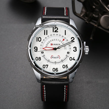 Men's Watches Quartz Wristwatches Leather Band Casual Water Resist Analog Watches Calendar Date Wrist Watch of Men