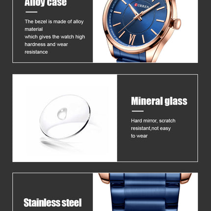 Men's watches, Stainless Steel Band wristwatch Analog Quartz Watch, Business Casual Waterproof Watch of Men