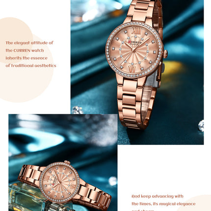 Women Waterproof Leisure Watches Women's Fashion Watches，Ladies Quartz Watches Stainless Steel Band Wrist Watch