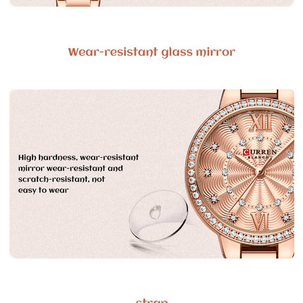 Women Waterproof Leisure Watches Women's Fashion Watches，Ladies Quartz Watches Stainless Steel Band Wrist Watch