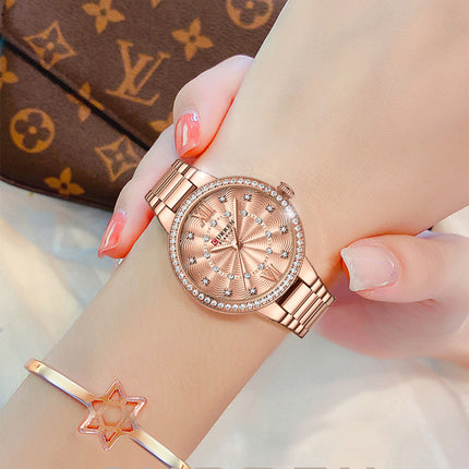 Women Waterproof Leisure Watches Women's Fashion Watches，Ladies Quartz Watches Stainless Steel Band Wrist Watch