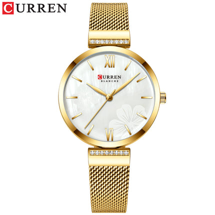 Watch for Women Fashion Diamond Stainless Steel Mesh Strap Analog Quartz Ladies Wrist Watches Women's Waterproof Watches