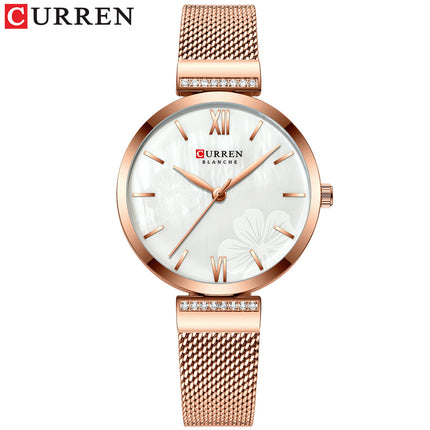 Watch for Women Fashion Diamond Stainless Steel Mesh Strap Analog Quartz Ladies Wrist Watches Women's Waterproof Watches