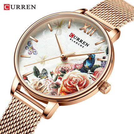 Watch for Women Fashion Stainless Steel Mesh Strap Analog Quartz Ladies Wrist Watches Women's Waterproof Watches