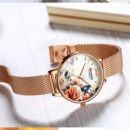 Watch for Women Fashion Stainless Steel Mesh Strap Analog Quartz Ladies Wrist Watches Women's Waterproof Watches