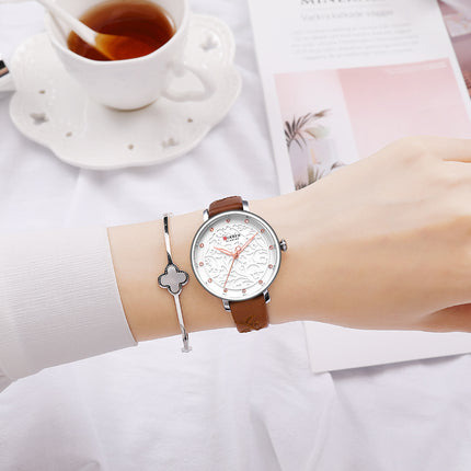 Women's fashion Watches, Elegant Lady's Watch Leather Band Ladies Watch for Women Waterproof Leisure Quartz Stone Watch