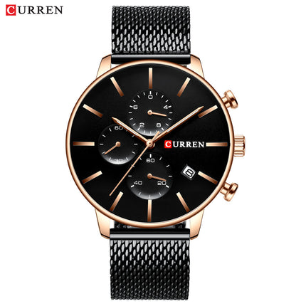 Men's Watches Business Analog Quartz Date Watch for Men Casual Stainless Steel Waterproof Wrist Watch