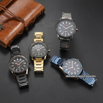 Watches for Men,Mens Fashion Watches Stainless Steel Date Analog Quartz Watch,Waterproof Business Steel Band Wristwatch