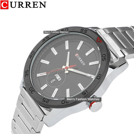 Watches for Men,Mens Fashion Watches Stainless Steel Date Analog Quartz Watch,Waterproof Business Steel Band Wristwatch