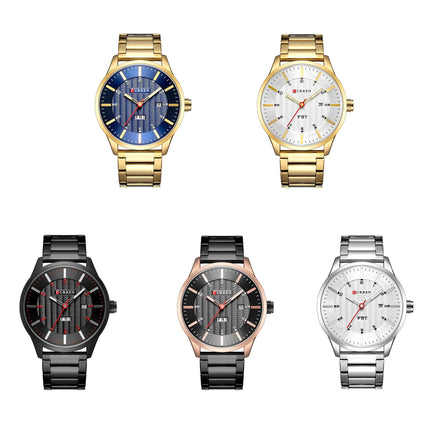 Men's Watches, Waterproof & Fashionable Business Style Steel Band Quartz Wristwatch Watch Dual Calendar Watch for Men