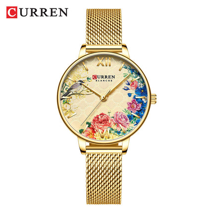 Women's Fashion Watches, Quartz Movement Stainless Steel Strap Analog Round Dial Watch for Women Wristwatch