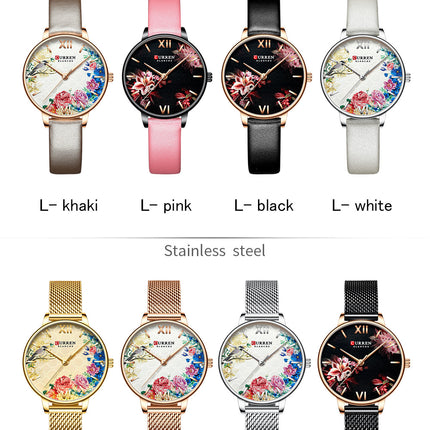 Women's Fashion Watches, Quartz Movement Stainless Steel Strap Analog Round Dial Watch for Women Wristwatch