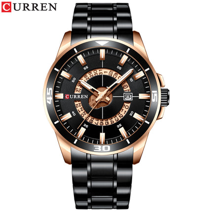 Men's Watches Waterproof Fashion Quartz Wristwatches Calendar With Stainless Steel Strap Business Watch for Men