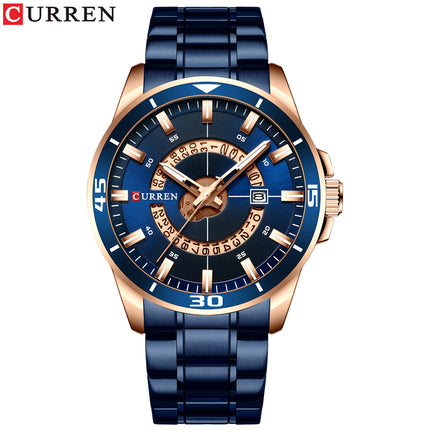 Men's Watches Waterproof Fashion Quartz Wristwatches Calendar With Stainless Steel Strap Business Watch for Men