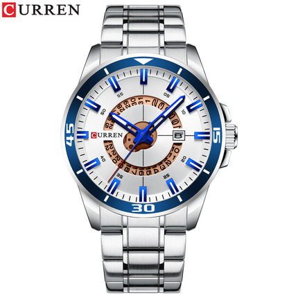 Men's Watches Waterproof Fashion Quartz Wristwatches Calendar With Stainless Steel Strap Business Watch for Men