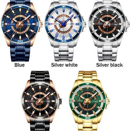 Men's Watches Waterproof Fashion Quartz Wristwatches Calendar With Stainless Steel Strap Business Watch for Men