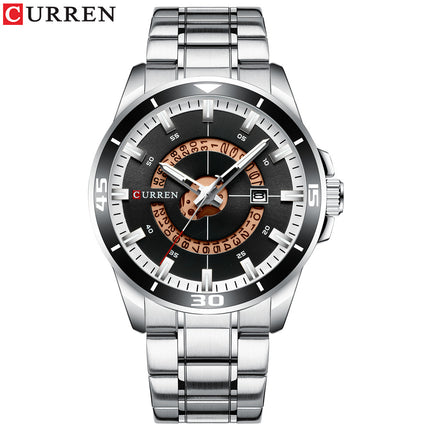 Men's Watches Waterproof Fashion Quartz Wristwatches Calendar With Stainless Steel Strap Business Watch for Men