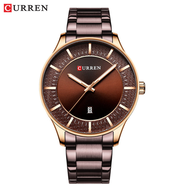 Men's Fashion Watches Quartz Business Wristwatch Calendar Waterproof Stainless Steel Calendar Watch for Men