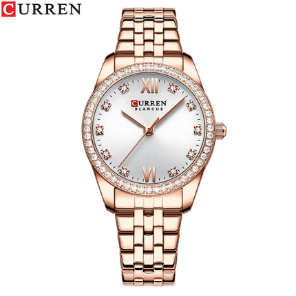 Women's Watches Casual Stainless Steel Watches Fashion Waterproof Round Watches Quartz Movement Analogue Watch for Women