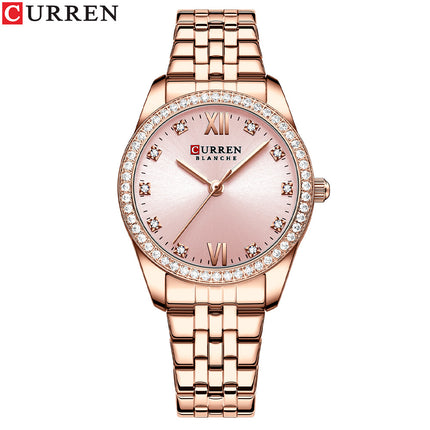 Women's Watches Casual Stainless Steel Watches Fashion Waterproof Round Watches Quartz Movement Analogue Watch for Women