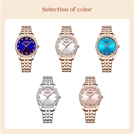 Women's Watches Casual Stainless Steel Watches Fashion Waterproof Round Watches Quartz Movement Analogue Watch for Women