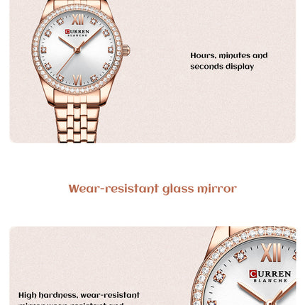 Women's Watches Casual Stainless Steel Watches Fashion Waterproof Round Watches Quartz Movement Analogue Watch for Women