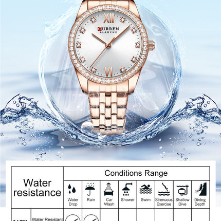 Women's Watches Casual Stainless Steel Watches Fashion Waterproof Round Watches Quartz Movement Analogue Watch for Women