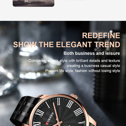 Men's Watches Quartz Movement Analog Watch for Men Waterproof Business Wristwatch Stainless Steels Strap Watches