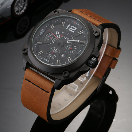 Men's Watches Analog Quartz Classic Casual Waterproof Wrist Fashion Watch Leather Band and Calendar Watch for Men