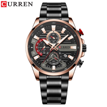 Men's Watches Stainless Steel Waterproof Watch for Men Business Analog Quartz Wrist Watch Fashion Design Dial