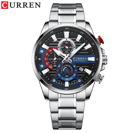 Men's Watches Stainless Steel Waterproof Watch for Men Business Analog Quartz Wrist Watch Fashion Design Dial