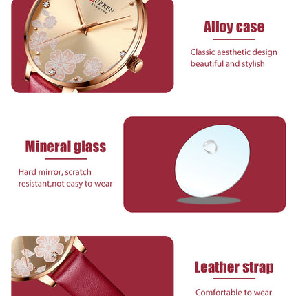 Women's Fashion Watches Quartz Watches for Women Genuine Leather Strap Wristwatch Waterproof  Quartz Watch for Women