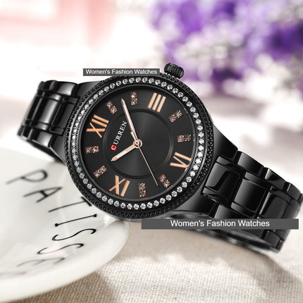 Women's Watches Fashion Women's Analog Diamonds Watches Stainless Steel Waterproof Quartz Watch for Women