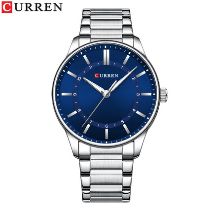 Men's Watches, Stainless Steel Analog Watch for Men Male Waterproof Wristwatch Quartz wrist-watches-A