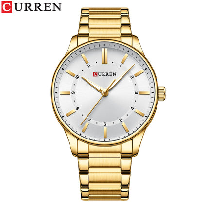 Men's Watches, Stainless Steel Analog Watch for Men Male Waterproof Wristwatch Quartz wrist-watches-A